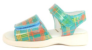 FARO B-063 - Turquoise/Aqua Plaid Sandals