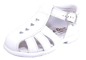 B-109 (Sale) - White Leather Sandals