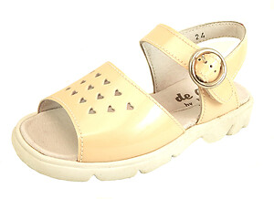 B-115 H - Peach Patent Heart Sandals