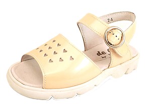 B-115 H - Peach Patent Heart Sandals