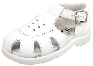 B-138 - White Leather Fisherman Sandals