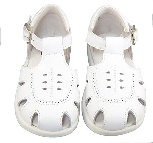 B-138 - White Leather Fisherman Sandals