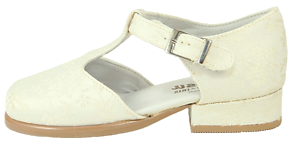 B-170 - Ivory Brocade T-Straps