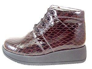 FARO B-213 - Brown Faux-Croc Patent Boots