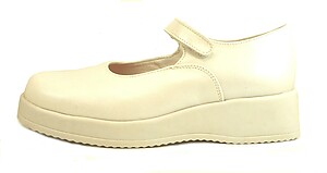 FARO B-218 - Ivory Leather Mary Janes - Euro 36 Size 5