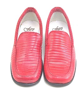 FARO B-6024 (Sale) - Red Faux-Snake Loafers