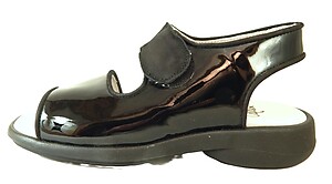 B-6054 - Black Patent Sandals - Euro 32 Size 1