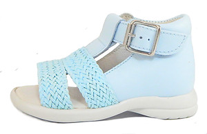 B-6316 - Light Blue Woven High Top Sandals