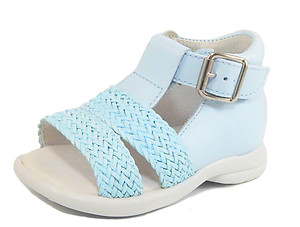 B-6316 - Light Blue Woven High Top Sandals