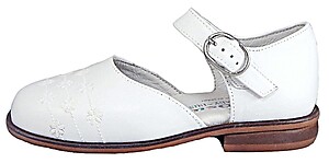 B-6321 - White Embroidered Dress Shoes