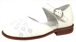 B-6321 - White Embroidered Dress Shoes