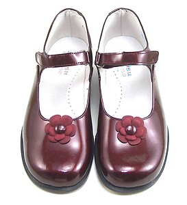 B-6420 -Burgundy Patent Mary Janes