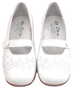 B-6483 F - White Embroidered Dress Shoes - EU 26 Sz 9