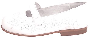 B-6483 F - White Embroidered Dress Shoes - EU 26 Sz 9