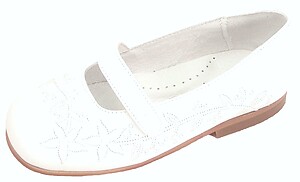 B-6483 F - White Embroidered Dress Shoes - EU 26 Sz 9