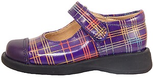 B-6528 - Purple Plaid Mary Janes - Euro 25 Size 8