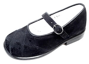 B-6711 - Black Nubuck Mary Janes