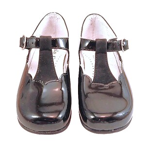 B-7007 (Sale) - Black Patent Dress Shoes - Euro 25 Size 7