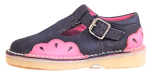 B-7018 (Sale) - Navy Fuchsia Mary Janes - European 25 Size 8
