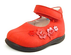 B-5025 - Red Flower High Tops - Euro 19 Size 4