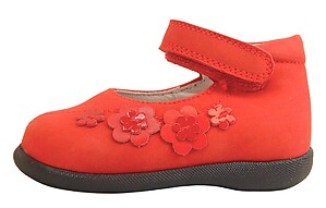 B-5025 - Red Flower High Tops - Euro 19 Size 4
