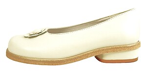 B-7305 - Ivory Flower Flats - Euro 28 Size 10-10.5