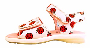 B-7043 (Sale) - Pink Ladybug Sandals - Euro 25 Size 8