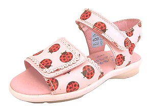 B-7043 (Sale) - Pink Ladybug Sandals - Euro 25 Size 8
