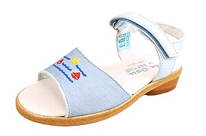 B-7145 - Blue Linen Sandals - Euro 28 Size 10.5