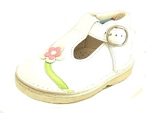B-7056 (SALE) - White Flower High Tops - Euro 19 Size 4