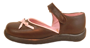 B-7106 - Brown Pink Mary Janes - Euro 25 Size 8