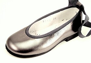 B-7118 - Silver Ballet Ribbon Flats