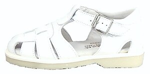 B-7119 - White Leather Fisherman Sandals