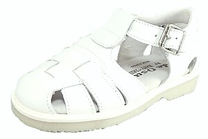 B-7119 - White Leather Fisherman Sandals