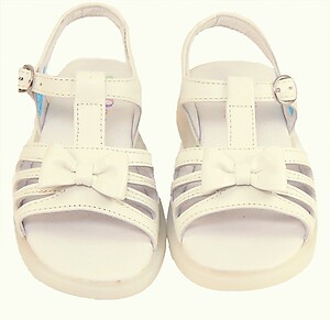 B-7420 - Ivory Bow Sandals - Euro 25 Size 8