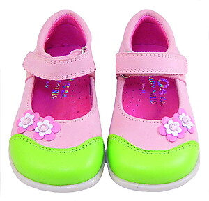 B-7423 - Pink Lime Mary Janes - EU 19 US 4