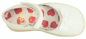 FARO B-7532 - White Hearts Mary Janes - Euro 25 Size 8