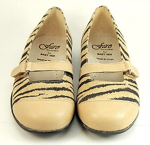 FARO B-7701 - Zebra Suede Mary Janes - Euro 27 Size 10