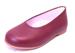C-1180F - Burgundy Scalloped Ballet Flats
