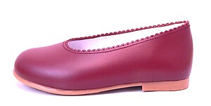 C-1180F - Burgundy Scalloped Ballet Flats