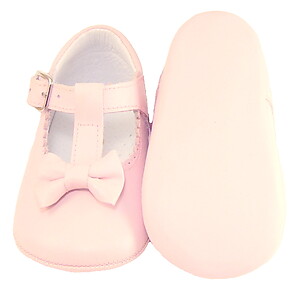 PI-1531 - Pink Bow Crib Shoes