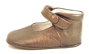 DO-111 - Brown Metalized Crib Shoes