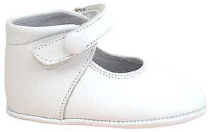 DO-111 - White Button Crib Shoes