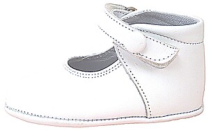 DO-111 - White Button Crib Shoes