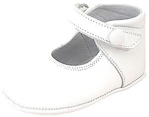 DO-111 - White Button Crib Shoes