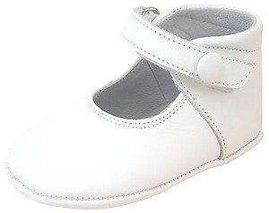 DO-111 - White Button Crib Shoes