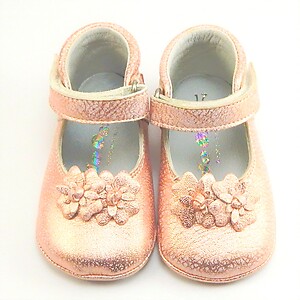 DO-130S - Coral Metallic Crib Shoes