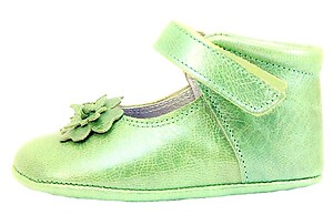 DO-130S - Green Metallic Crib Shoes