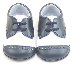 DO-136 - White & Navy Crib Shoes
