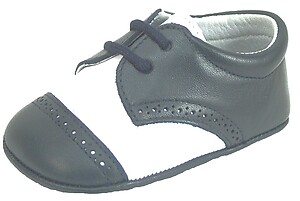 DO-136 - White & Navy Crib Shoes